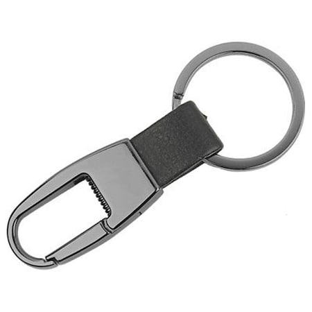 Hy-Ko Products 215564 Gun Metal Clip & Leather Strap Keychain With Oxidized Finish Pack Of 3